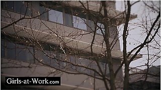 Lesbian Threesome Between Colleagues - Shalina Devine And Lana Roy