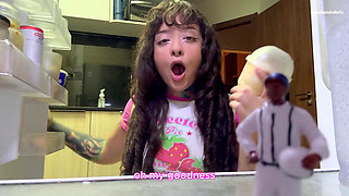 A Giantess Gets You in the Fridge at Dessert Time