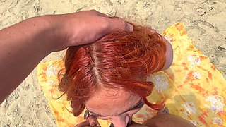 Risky Beach POV: Fucking My Wife in Public, Stranger Walks