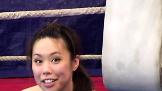 Asian lezzie straponfucking wrestling beauty