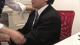 Skinny Asian Secretary Mai Gives Bosses an Uncensored Blowjob