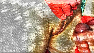 XXX Cartoon. My Housekeeper Helps Me with My Handjob. Cumming on Her Big Clit and Her Red Panties.