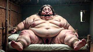 Desperate SSBBW in Rope Bondage - Dripping Fat Wide Pussy