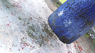 Fucking in the Street Slim Black Teen in Lingerie Gets Anal Sex in the Street