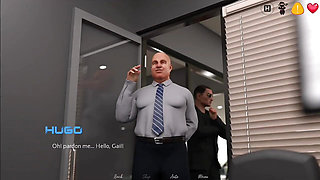 Step sister dressed in front of office guy