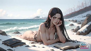 Snowy Beach Solo Coffee Date: Winter Solitude & Steamy Sips