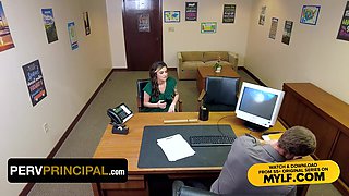 Step Mom Harper Madison Is Called To The Principal's Office For Naughty Behaviour - Perv Principal
