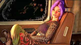 Hot Road Trip: Teen Gets Fucked Hard in Campervan - Hentai 3D