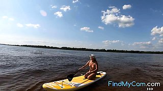 Big-Ass Blonde's Naked Walk on a Paddleboard