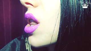 Purple glossy lips