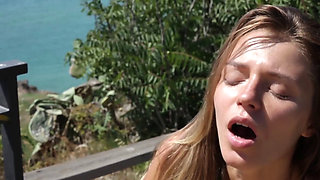 Mary Kalisy takes a break near the beach to masturbate