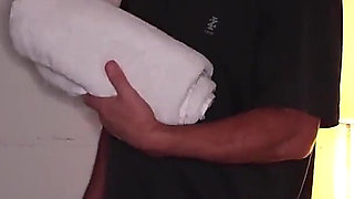 Shady Massage: Inked Babe Drains JOE's Balls