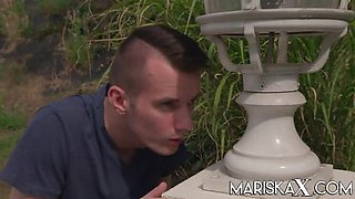 MARISKAX French MILF Sandy Lou ass fucked outdoors