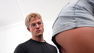 Bratty step sister teen bosses her new step brother around