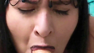 Goth Blowjob and Footjob