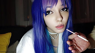 Hot Egirl being fed cigarette by stepdad (ask me for full vid)