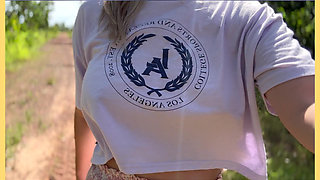 Just a Happy Day Hanging Out Flashing My Tits in Outdoor Flashing Dare