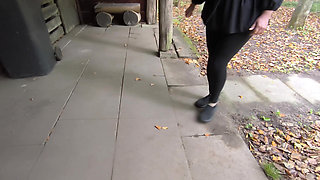 Sit back to torment tits at picnic