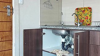 Ebony Vixen's Kitchen Passion in Homemade Back Action