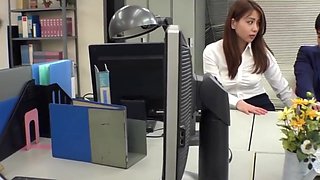 Beautiful Busty Japanese Lady - Office Sex, Big Tits And Hairy Pussy