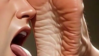 90yo Granny Uses Slave to Lick Her Wrinkled Feet - Extremely Horny