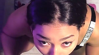 He Puts Her on Her Knees and Fucks Her Throat Mercilessly Until It Cums Inside Her Mouth and All the Milk Comes Out