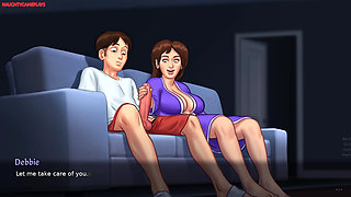 Summertime Saga Part 30 By DarkCookie - MILF Landlady Sucks His Huge Cock and Gives Him a Nice Foot job