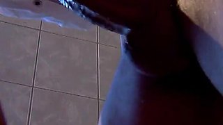 Hot Aletta Ocean gets both holes pounded by one huge dick in a public restroom
