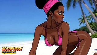 White Guy Fucked a Married Black Slut on a Wild Beach. Sexual Aftermath.