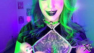 Goth GF Compels Lil Dick BF Into Chastity Sph Tease & Denial