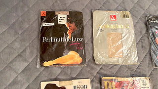 Footjob in Italian Pantyhose