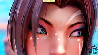 Psylocke and Luna Snow Threesome Anal Ride - TheCount 3D Hentai Part 1