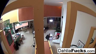 Hot Dahlia Watches Christy on set