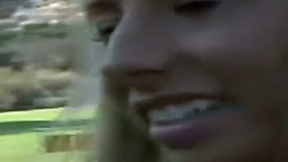 Purple Glitter Dildo Slides in - Tattooed Redhead Works It Into the Blonde on the Green Couch