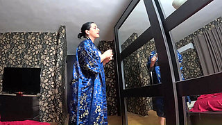 Slutty Geisha Fantasy. Satin Robe Tease, Dirty Oral Energy and Messy Satin Finish