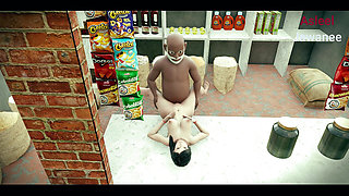 Grocery store owner fucked a young lady