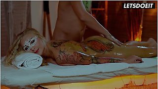 Busty Blonde Babe Gets Fucked On Halloween With Steve Q And Kayla Green