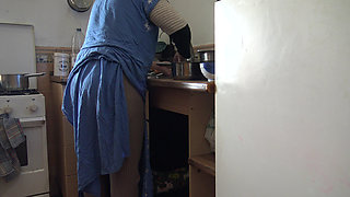 Anal intercourse with a Turkish cleaning lady in Germany. KITCHEN ANAL SEX