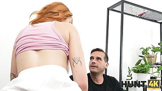 Good redhead model Cherry Candle cheats right in front of her bf