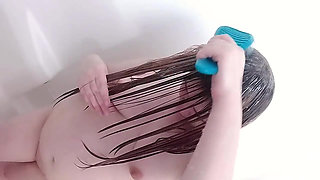 Shower Hair Brushing