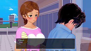 Adult games featuring big nippled Asian girl getting frisky in the bathroom