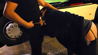 I fuck with a truck driver on a motorway rest area