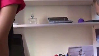 Sexy babe in college uniform adores ass fuck with her nasty neighbor