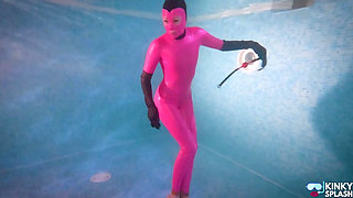 Hooded Latex Slave Weighted Underwater Control