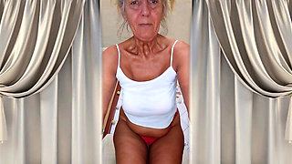 An Elderly Woman Masturbates in the Kitchen