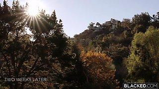 Brunette snowbunny getting fucked really hard by his big black cock