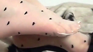 (006) Hot Shoejob Then Footjob with Cute Mules and Nylon Feet (1080p)