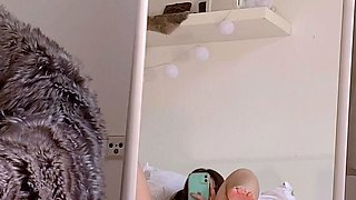 Petite small tit babe with perfect pussy masturbates