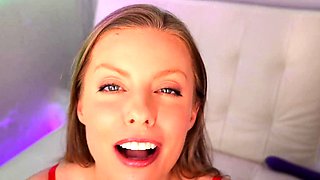 Huge facial ejaculation on big titty MILF Britney Amber