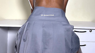 Mini Skirt No Panties Orgasm